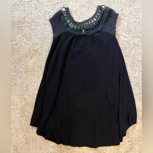Free People Black Short Sleeve Dress